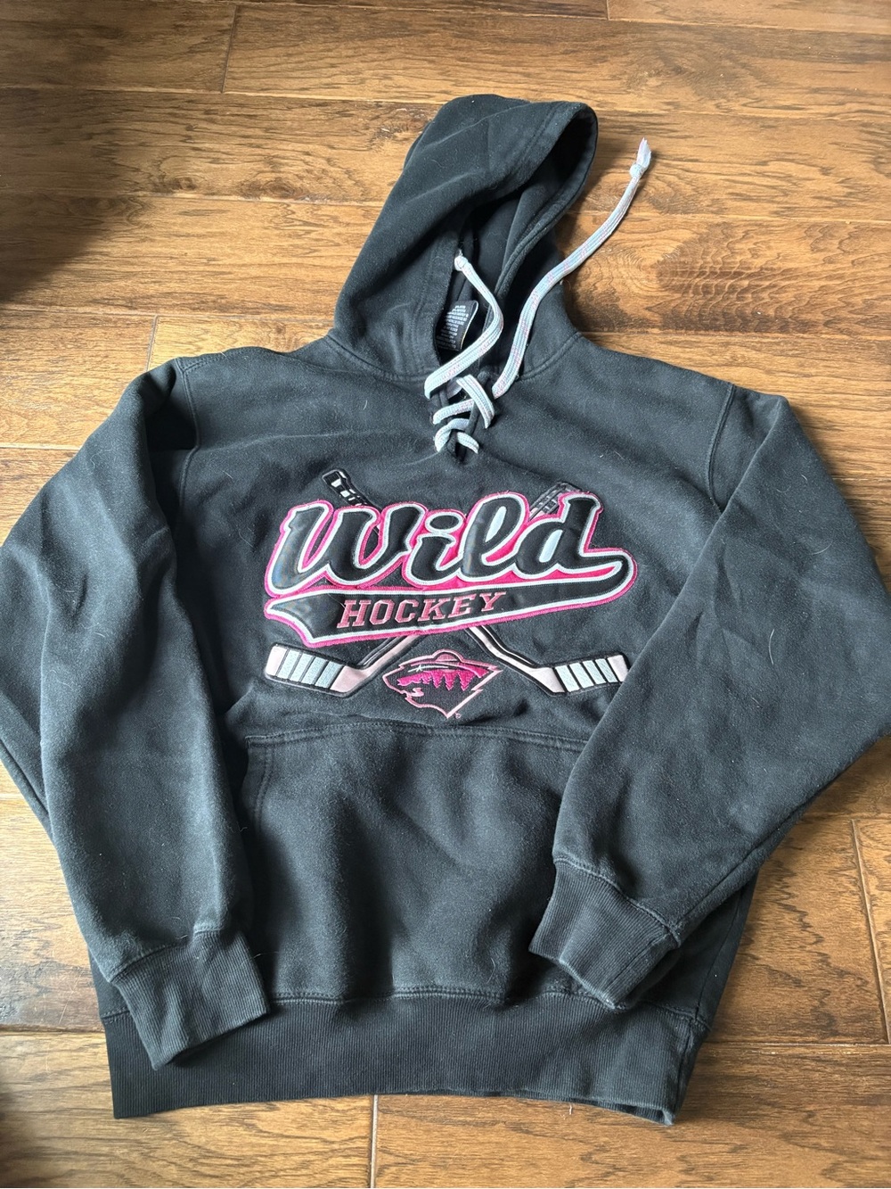 Signature Black Hoodie with Pink Wild Hockey Logo